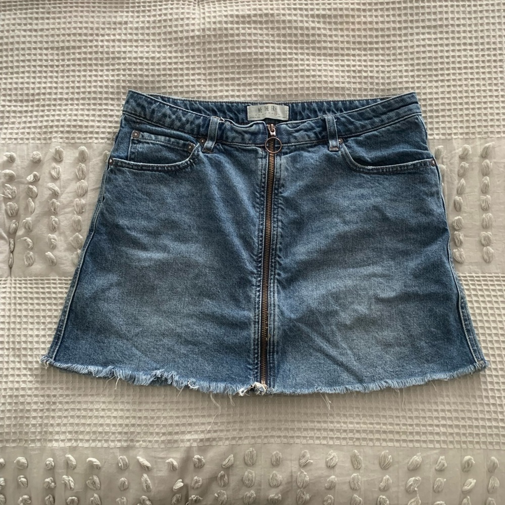 Free People Jean Zip Skirt
